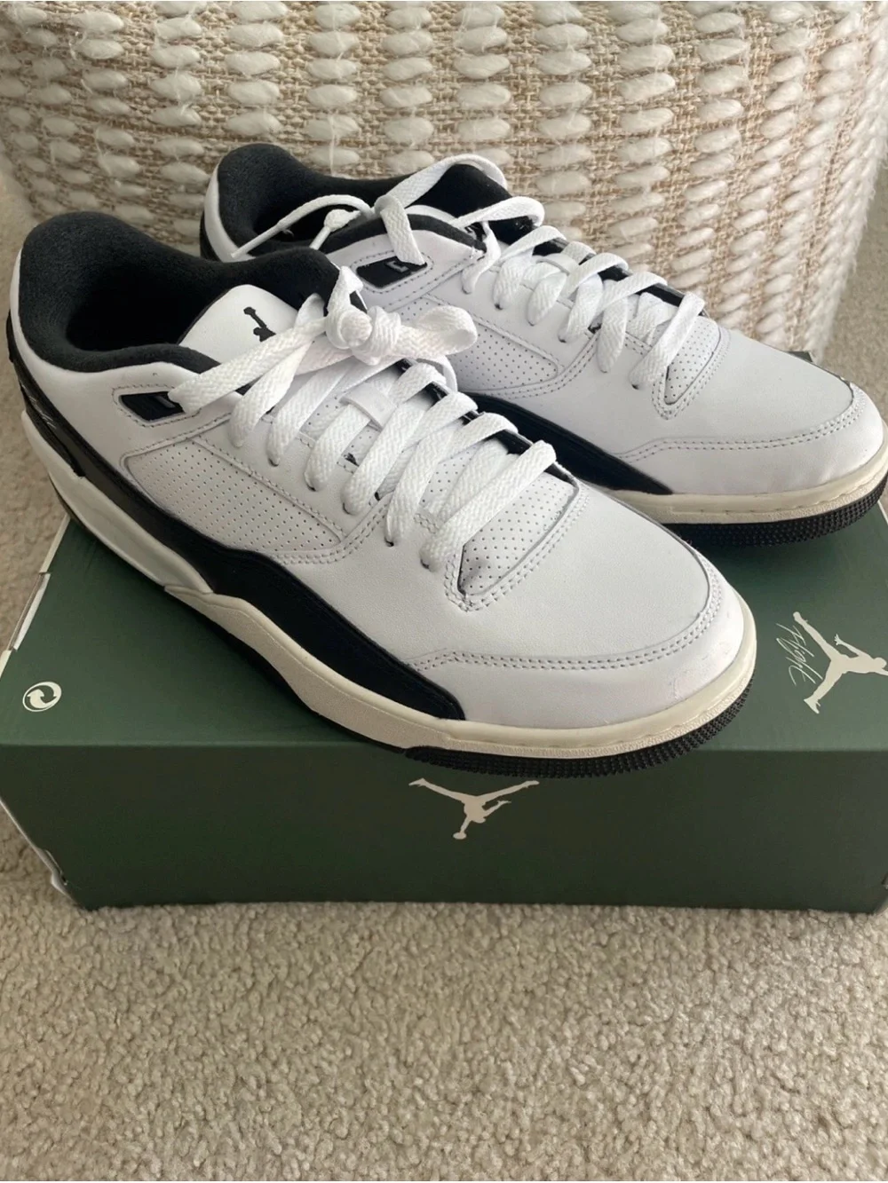 Nike Jordan Flight Court White Black Sail HF3255-112 Men’s Size 10